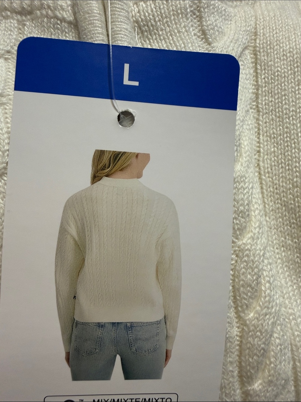 Nautica Jeans Cream Cable Knit Zip-Up Sweater M, L, XL Ivory NWT - Picture 8 of 8